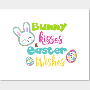 Easter, Bunny Kisses Easter Wishes, Easter Eggs Posters and Art